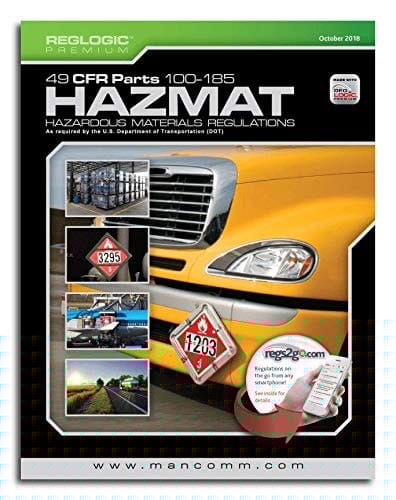 Hazmat 49 CFR 100-185 Book October 2018 Edition