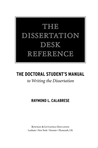 The Dissertation Desk Reference