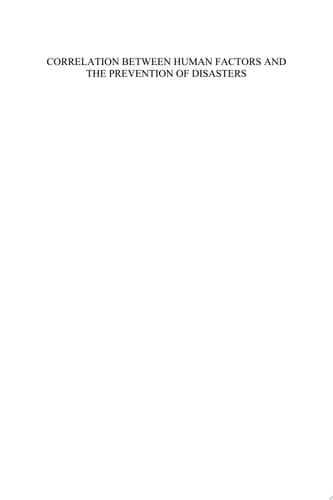 Correlation Between Human Factors and the Prevention of Disasters