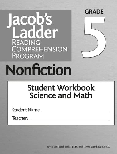 Jacob's Ladder Reading Comprehension Program Nonfiction Student Workbooks, Grade 5, Science and Math (Set of 5)