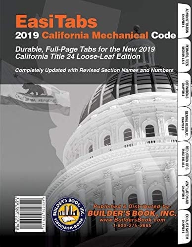 California Mechanical Code, 2019 Title 24, Part 4 Loose-Leaf EasiTabs