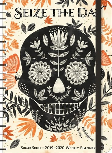 Sugar Skull 2020 On-the-Go Weekly Planner: 17-Month Calendar with Pocket (Aug 2019 - Dec 2020, 5" x 7" closed)
