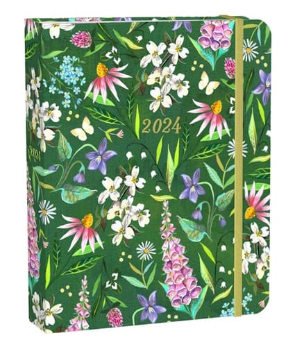 Katie Daisy 2024 Weekly Planner | Deluxe Hardcover 12-Month Calendar | 7.5" x 9" | Wire-O, Inner Pockets, Elastic Closure, Tabs