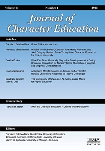 Journal of Character Education Vol 11 Issue 1