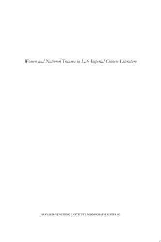 Women and National Trauma in Late Imperial Chinese Literature