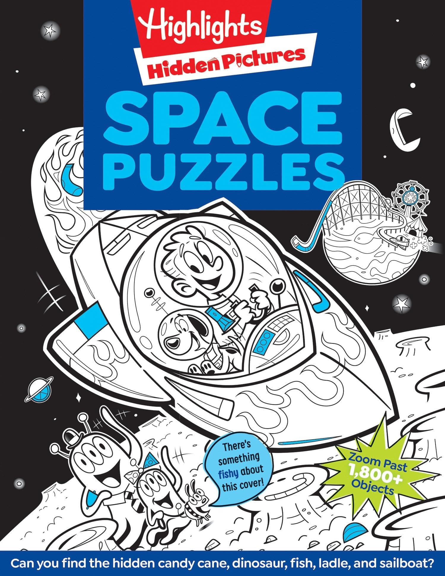 Space Puzzles Solar System Puzzle Book for Kids 6-12, Fun Space Gift with Activities and Games, Over 100 Puzzles and More Than 1,800 Hidden Objects to Find