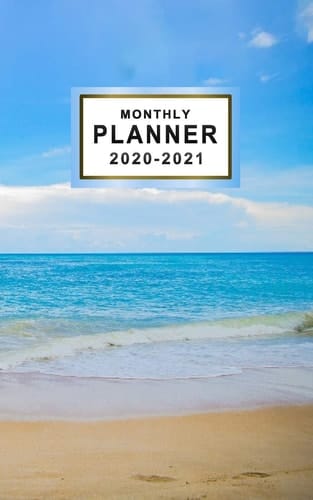 Monthly Planner 2020-2021 Beach & Blue Sky Pocket Planner