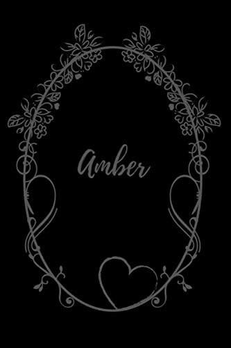 Amber: Personalized Name Vintage Style Notebook/Diary/Journal For Women & Girls (110 Pages, Blank, 6 x 9) (Names)