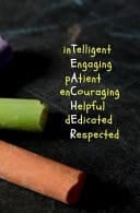 TEACHER Intelligent, Engaging, Patient, Encouraging, Helpful, Dedicated, Respected Blank Journal and Teacher Gift