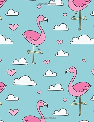 Cloud Notebook Pink Flamingo Bird Journal Lined Ruled Page Paper for Kids Teen Girl Boy Women Men Preschool Kindergaten Primary School Great for Writing Cute Diary Note Pad Planner College Blue Sky Heart Composition Book (Large, 8. 5 X 11 Inches, Paperback)