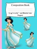 Composition Book Cute Arabian Princess Notebook, Wide Ruled Composition Book for Kids, Cute Notebooks for School, Wide Ruled Lined Paper. (7. 44 X 9. 69 - 100 Sheets/ 200 Pages), Pale Green Composition Notebook