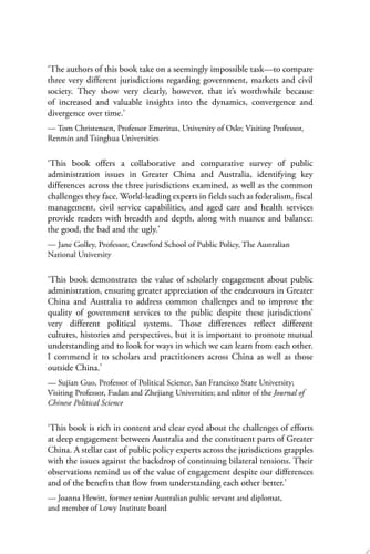Dilemmas in Public Management in Greater China and Australia Rising Tensions but Common Challenges