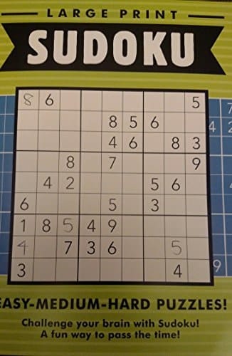 PAPP Large Print Sudoku Easy-Medium-Hard Puzzles (Green)