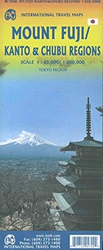 Mount Fuji, Kanto & Chubu Regions Travel Reference Map 1:65K/1:600K