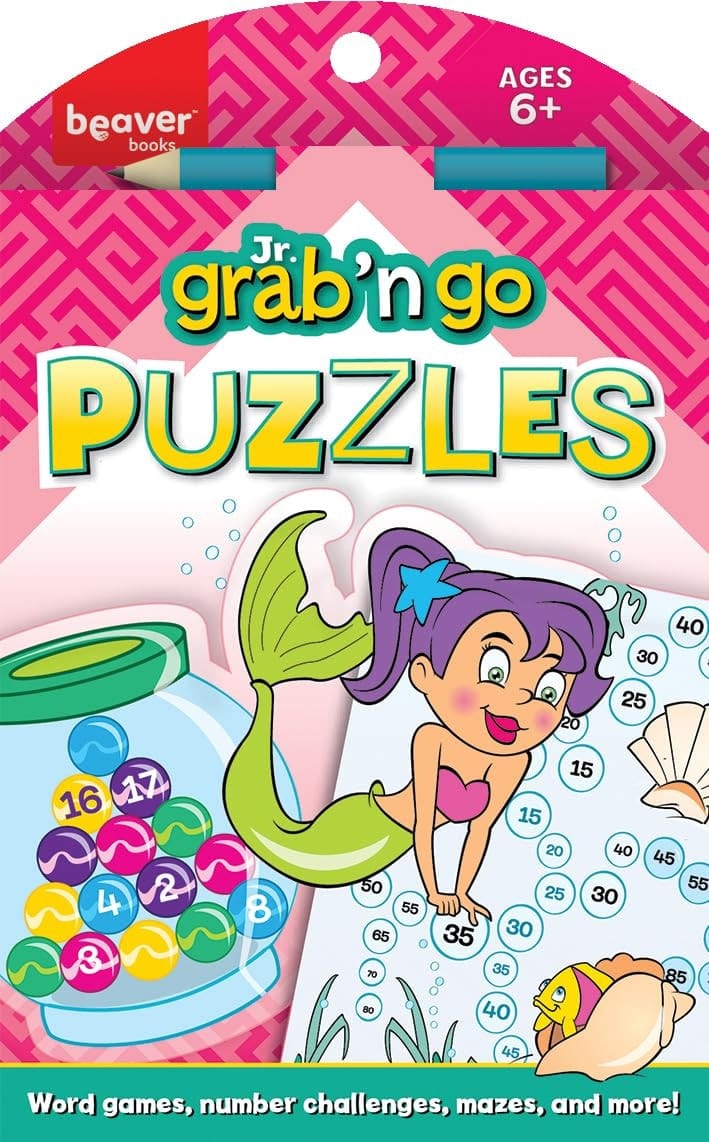 PAPP Pocket Size Word Search for kids ages 6-8, 40 Challenging Puzzles, Brain Games, Perfect Gifts for kids, 48 Pages with Answers, Mermaid Theme (Junior Word Search)
