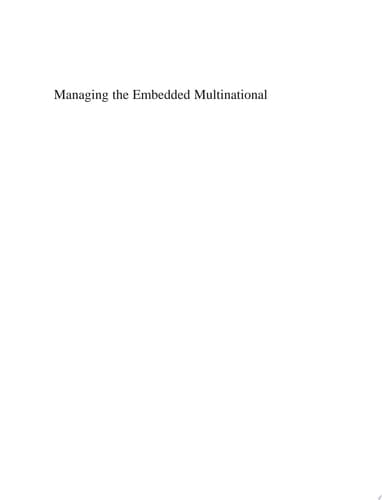 Managing the Embedded Multinational A Business Network View