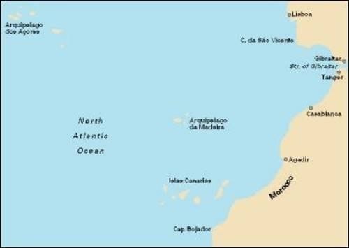 Imray Chart C20: Strait of Gibraltar to Archipelago Des Acores & Islas Canarias