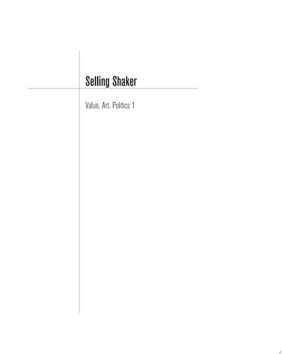 Selling Shaker The Promotion of Shaker Design in the Twentieth Century