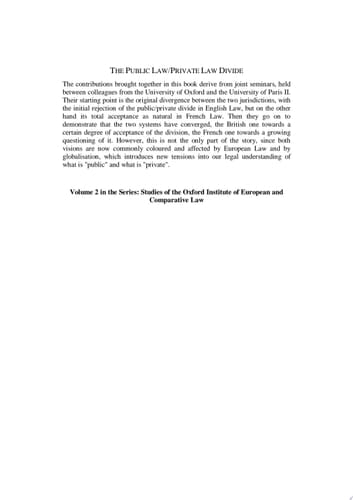 The Public Law/Private Law Divide
