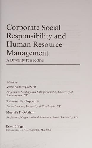Corporate Social Responsibility and Human Resource Management A Diversity Perspective