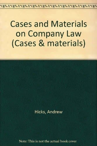 Cases and Materials on Company Law