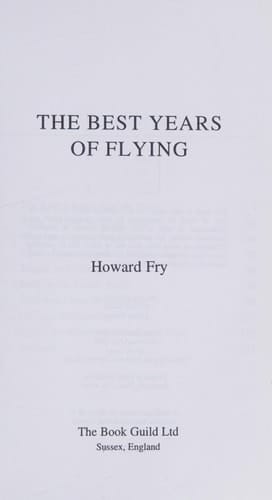 The Best Years of Flying