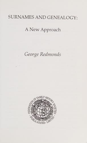 Surnames and Genealogy A New Approach