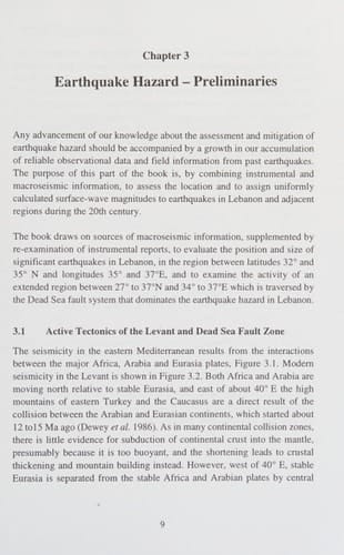 Earthquake Hazard in Lebanon