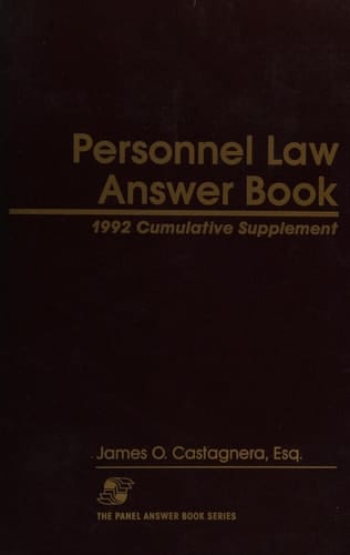 Personnel Law ANS Bk '92 Suppl