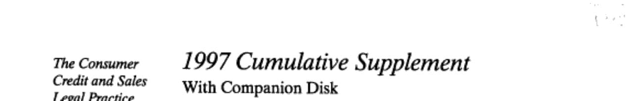 Odometer Law 1997 Cumulative Supplement