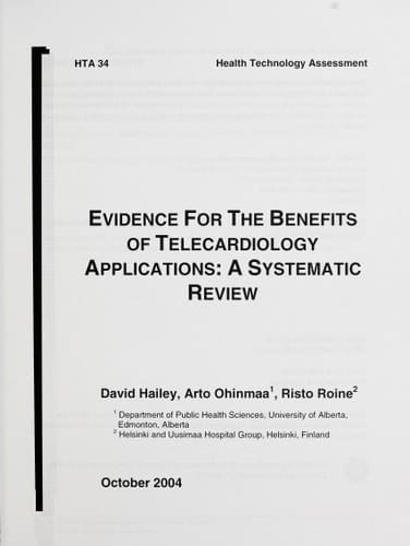 Evidence for the Benefits of Telecardiology Applications : a Systematic Review