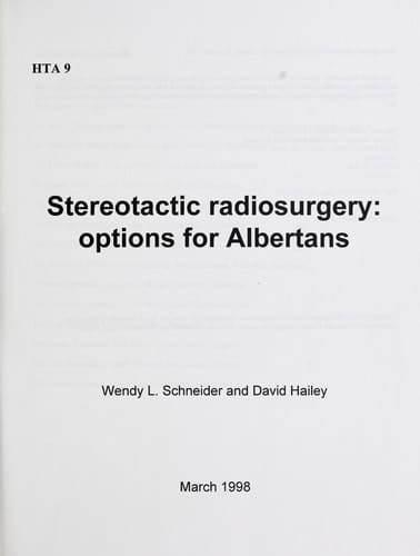 Stereotactic Radiosurgery Options for Albertans