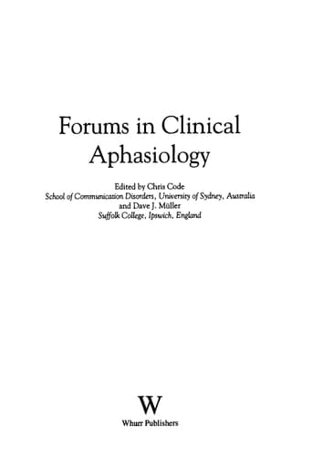Forums in Clinical Aphasiology