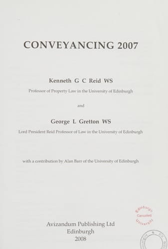 Conveyancing 2007