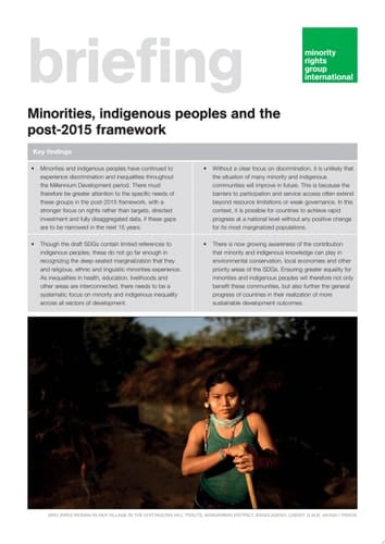 Minorities, indigenous peoples and the post-2015 framework