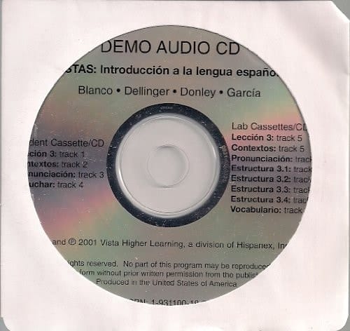 Vistas - Student Demo Audio CD (Introducction a la lengua espanola)