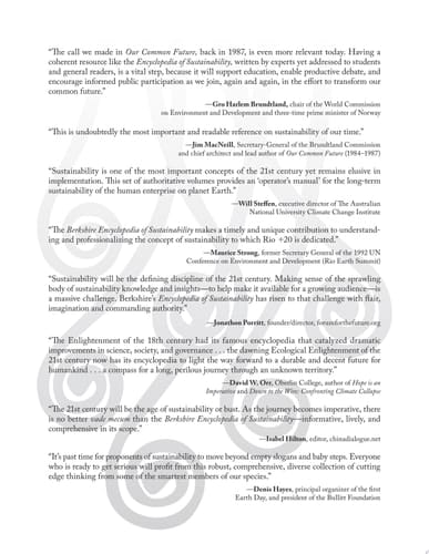 Berkshire Encyclopedia of Sustainability Vol. 10/10