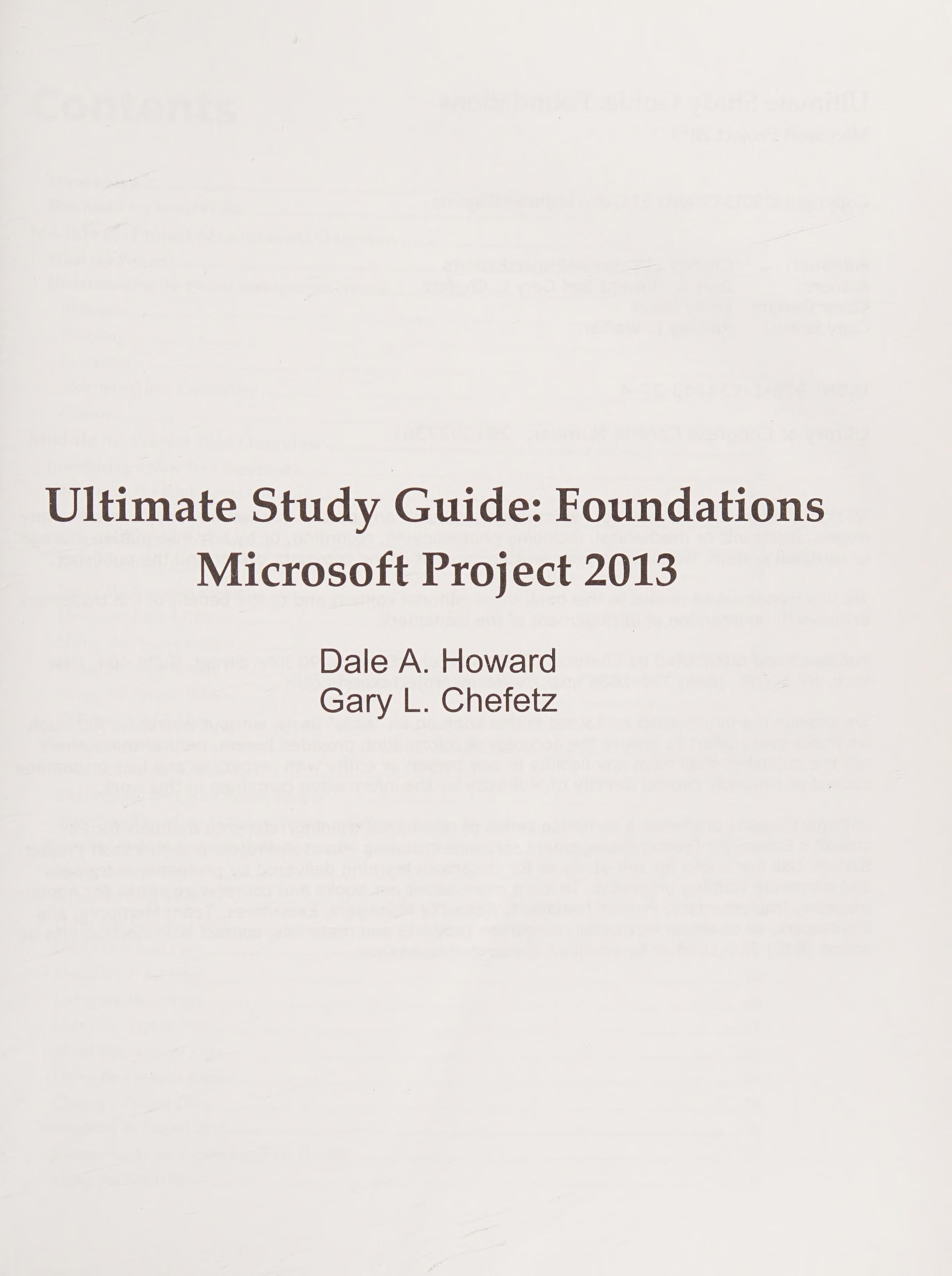 Ultimate Study Guide Foundations : Microsoft Project 2013