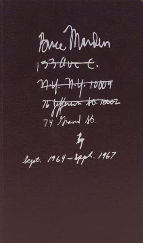 Brice Marden Notebook Sept. 1964-Sept. 1967