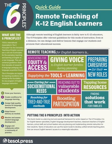 The 6 Principles Quick Guide: Remote Teaching of K-12 English Learners