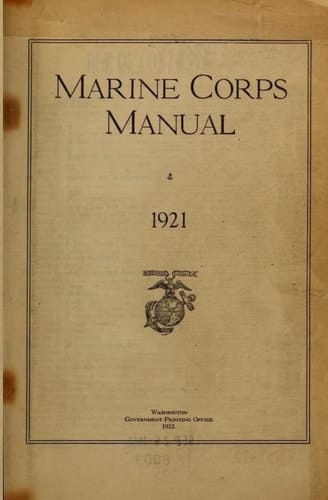 The Marine Corps Manual 1921