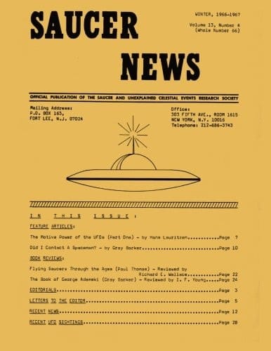 Saucer News Vol. 13, Number 4, Winter 1966-1967 (Whole Number 66)