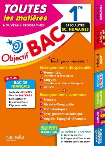 Toutes les matières 1re Spécialités Sciences humaines