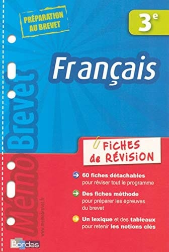 Français 3e Fiches de révision
