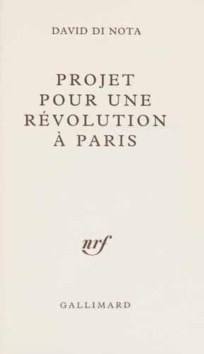 Projet pour une révolution à Paris