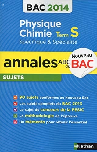 Physique chimie, Term S spécifique & spécialité annales [bac 2014], sujets
