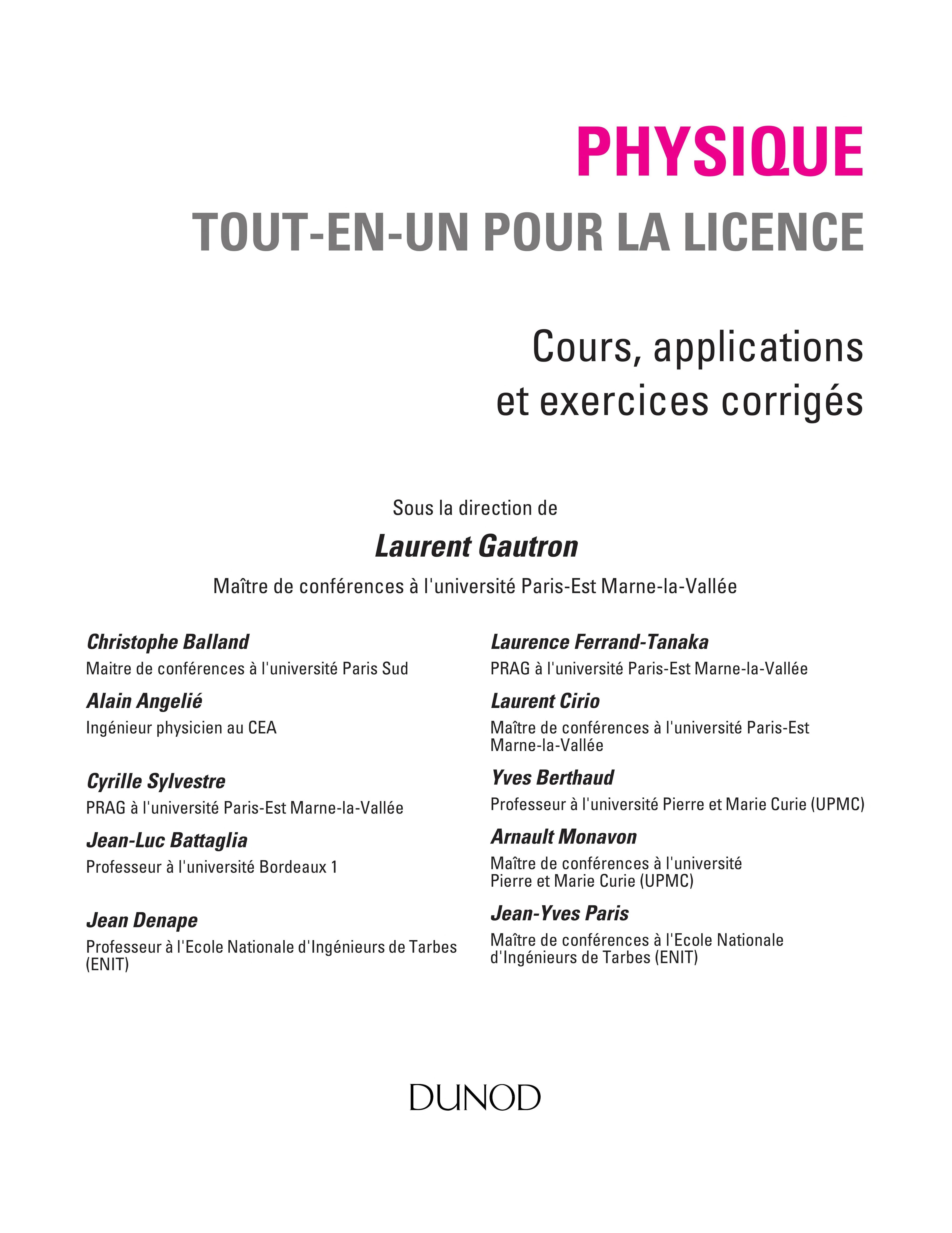Physique tout-en-un pour la licence