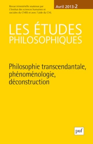 Philosophie transcendantale, phénoménologie, déconstruction