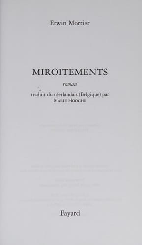 Miroitements roman