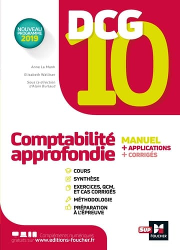 DCG 10 Comptabilité approfondie Manuel + applications + corrigés